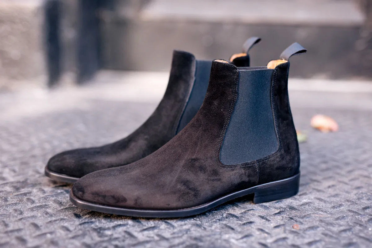 The Dean Chelsea Boot - Nero Suede Suit And Chelsea Boots