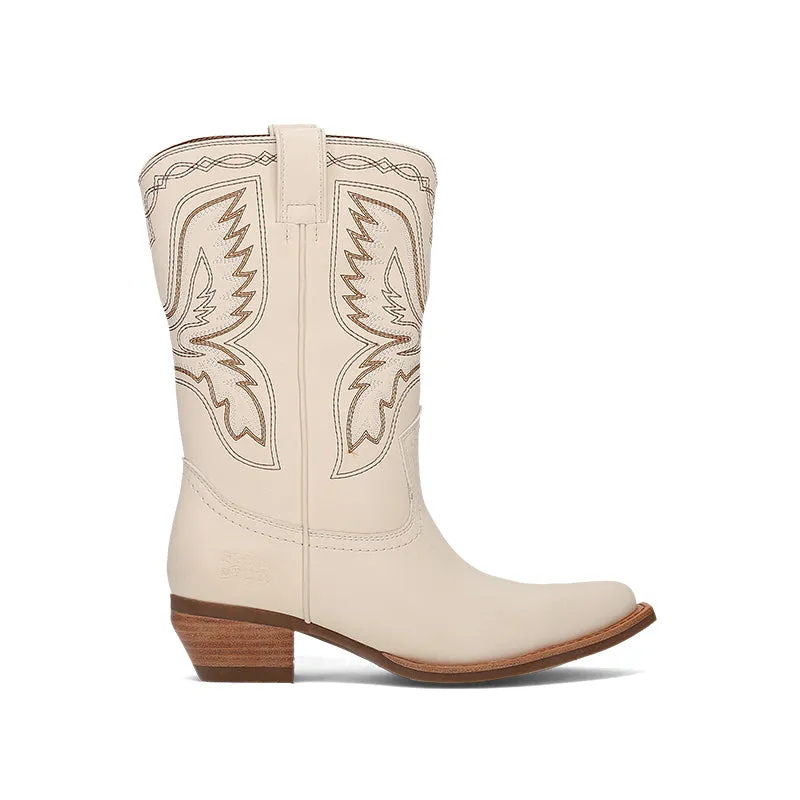 Gator Boots Big Tymers Women's Irlene Short Deco Stitch Off White