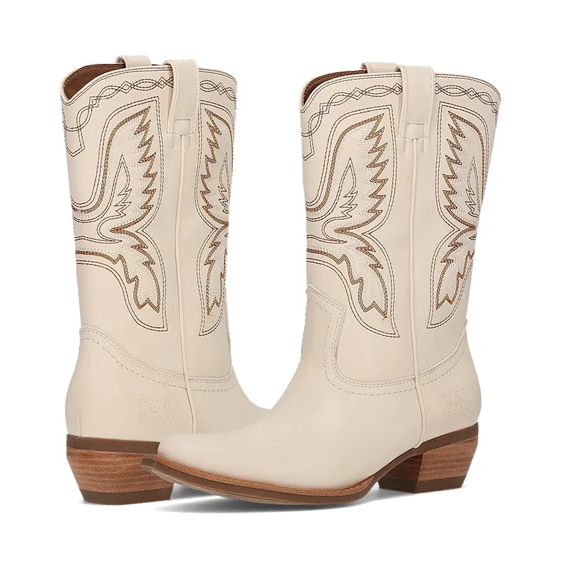 Poos In Boots Movies Women's Irlene Short Deco Stitch Off White