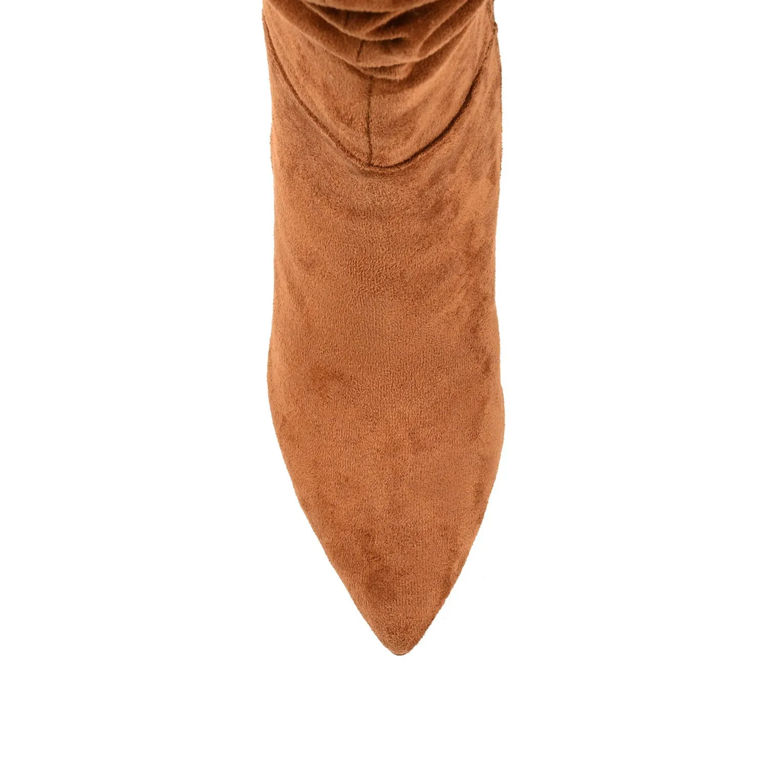 SARIE STILETTO HEELED BOOTS IN WIDE CALF Suede Heel Boots