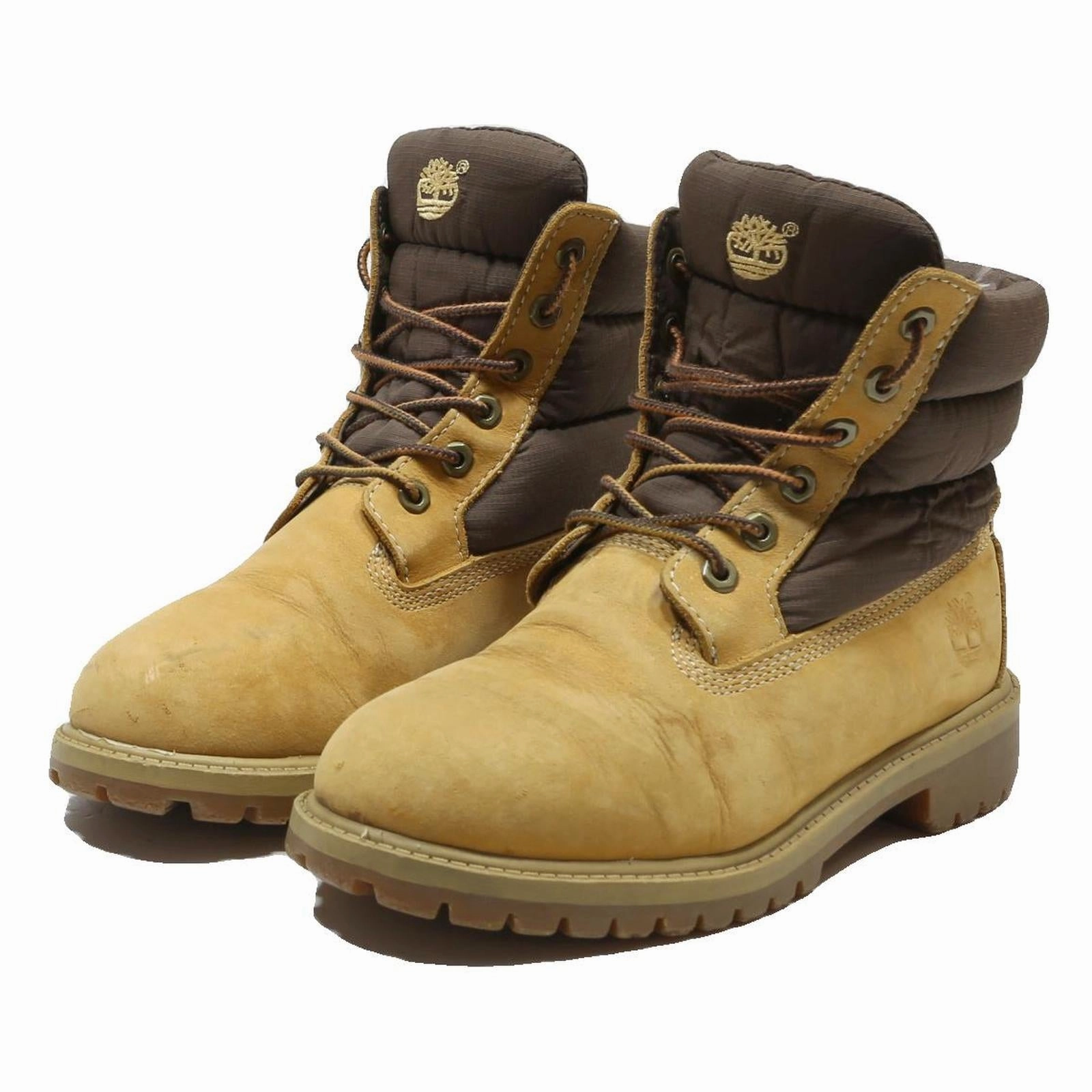 Non Skid Work Boots TIMBERLAND Girls Leather Lace-Up Boots Wheat Brown UK 3.5 Durable Outdoor