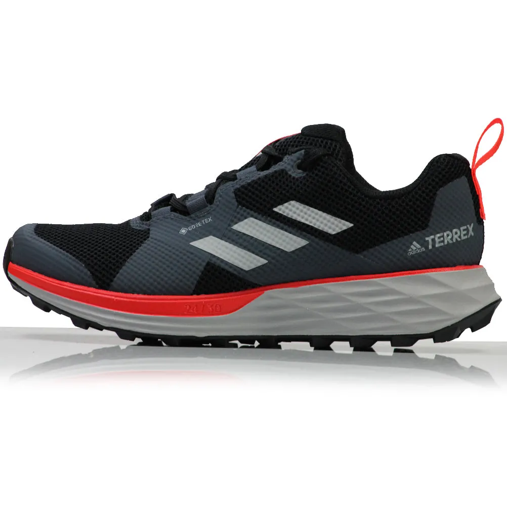 Best Running Training Shoes adidas Terrex Two GTX Men's Trail Shoe - Core Black/Grey Two/Solar Red