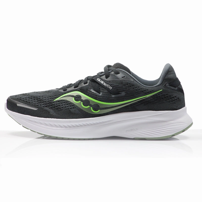 Correct Fit For Running Shoes Saucony Guide 16 Men's Running Shoe - Black/Glade