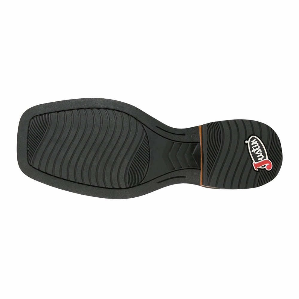 Rustle 11 Inch Embroidered Square Toe Pull On Cowboy Boots Tall Heel Boots