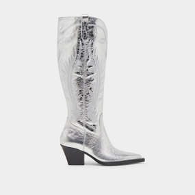 RYATT EXTRA WIDE CALF BOOTS SILVER DISTRESSED LEATHER Work Boots Steel Toe