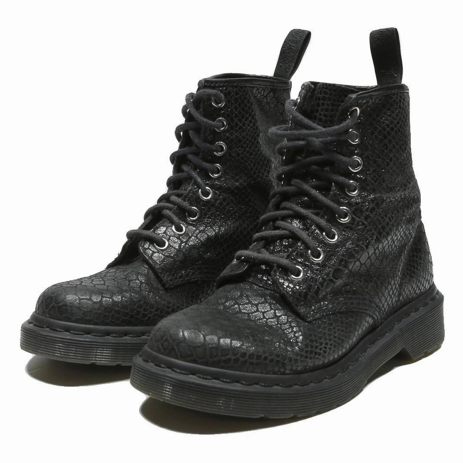DR MARTENS Womens Lace-Up Boots Black Leather UK 3 Stylish Durable Combat Wear Wedding Dress With Cowgirl Boots