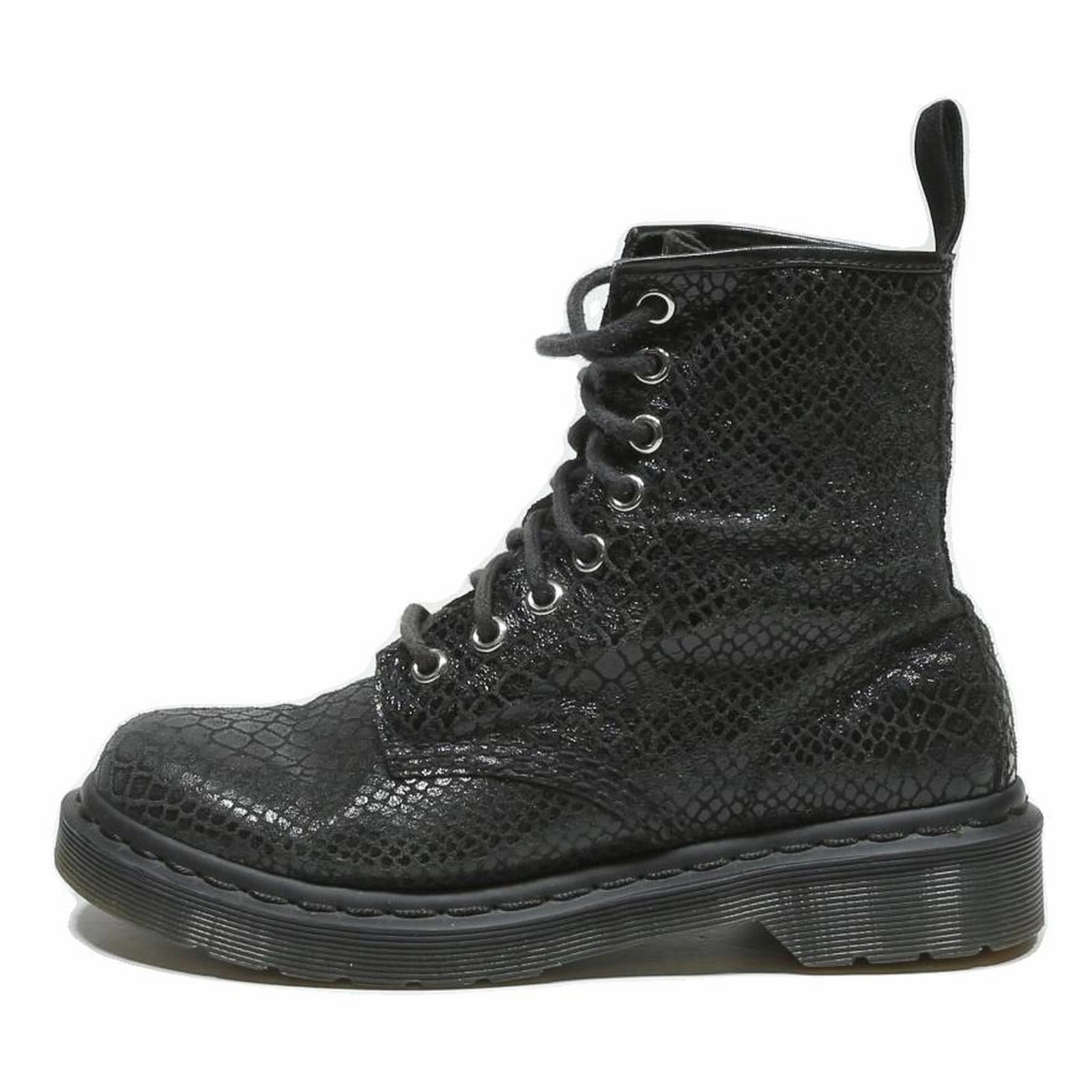 DR MARTENS Womens Lace-Up Boots Black Leather UK 3 Stylish Durable Combat Wear Boots Online