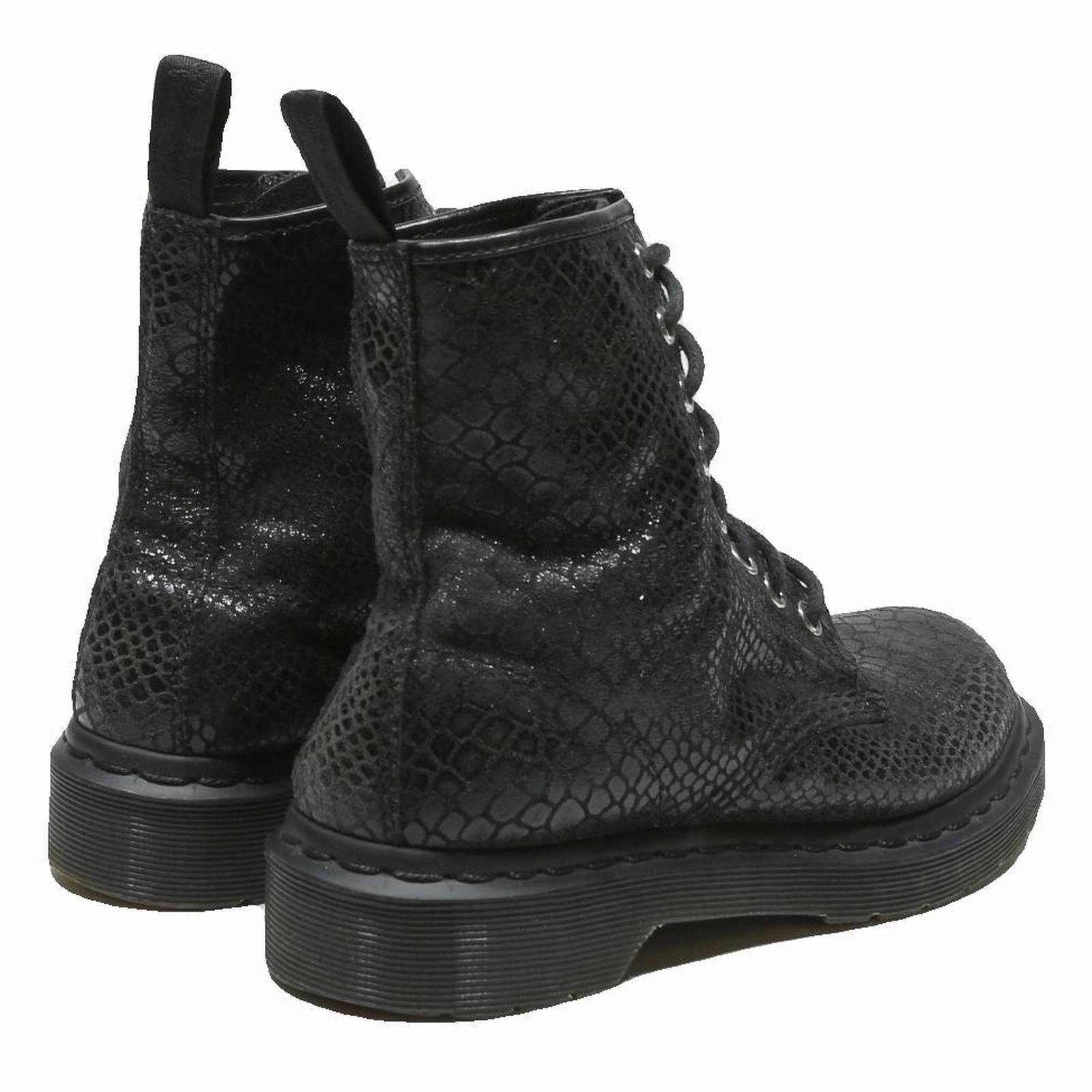 Deadpool Boots DR MARTENS Womens Lace-Up Boots Black Leather UK 3 Stylish Durable Combat Wear