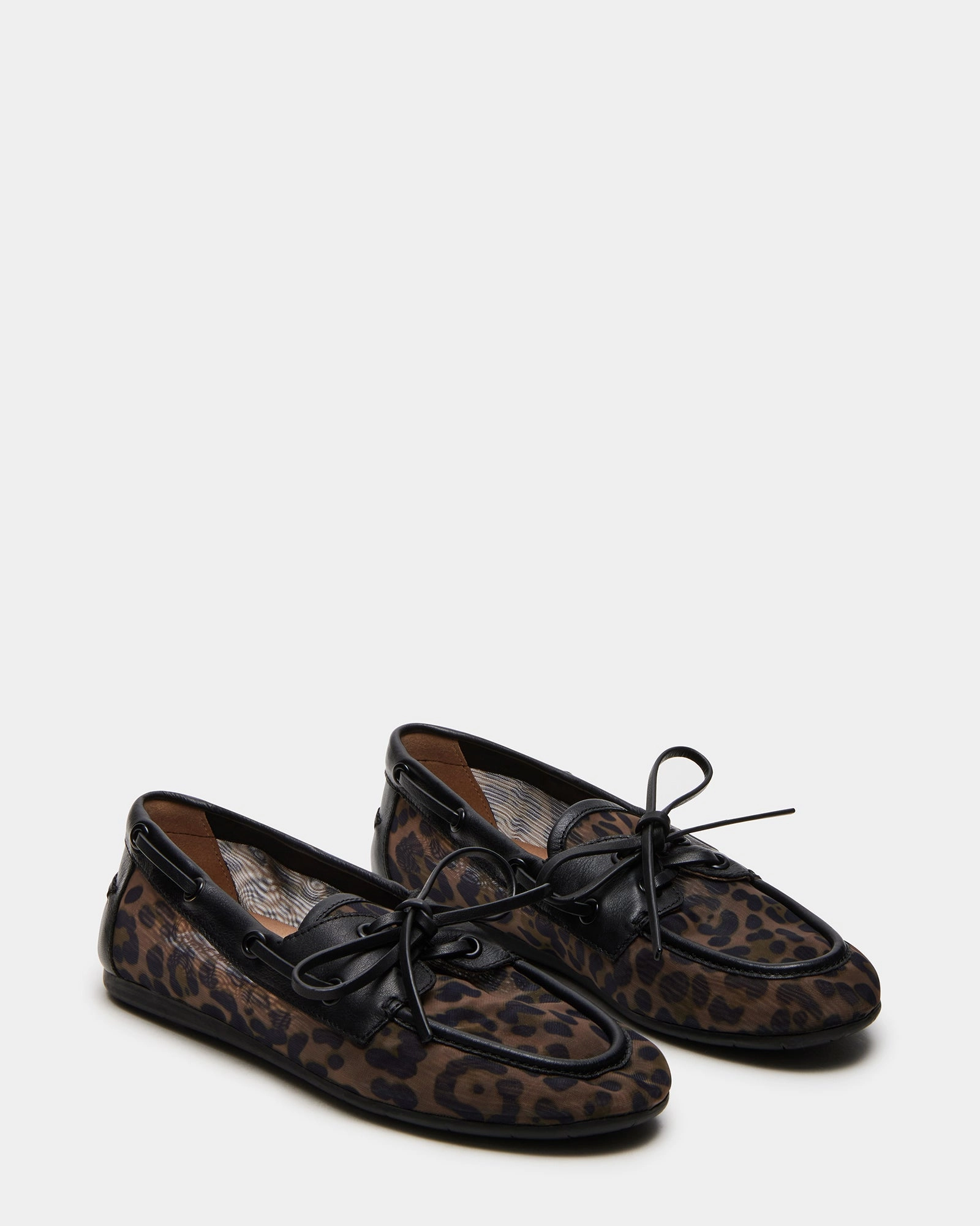 SAG BLACK/LEOPARD Leather Tan Loafers