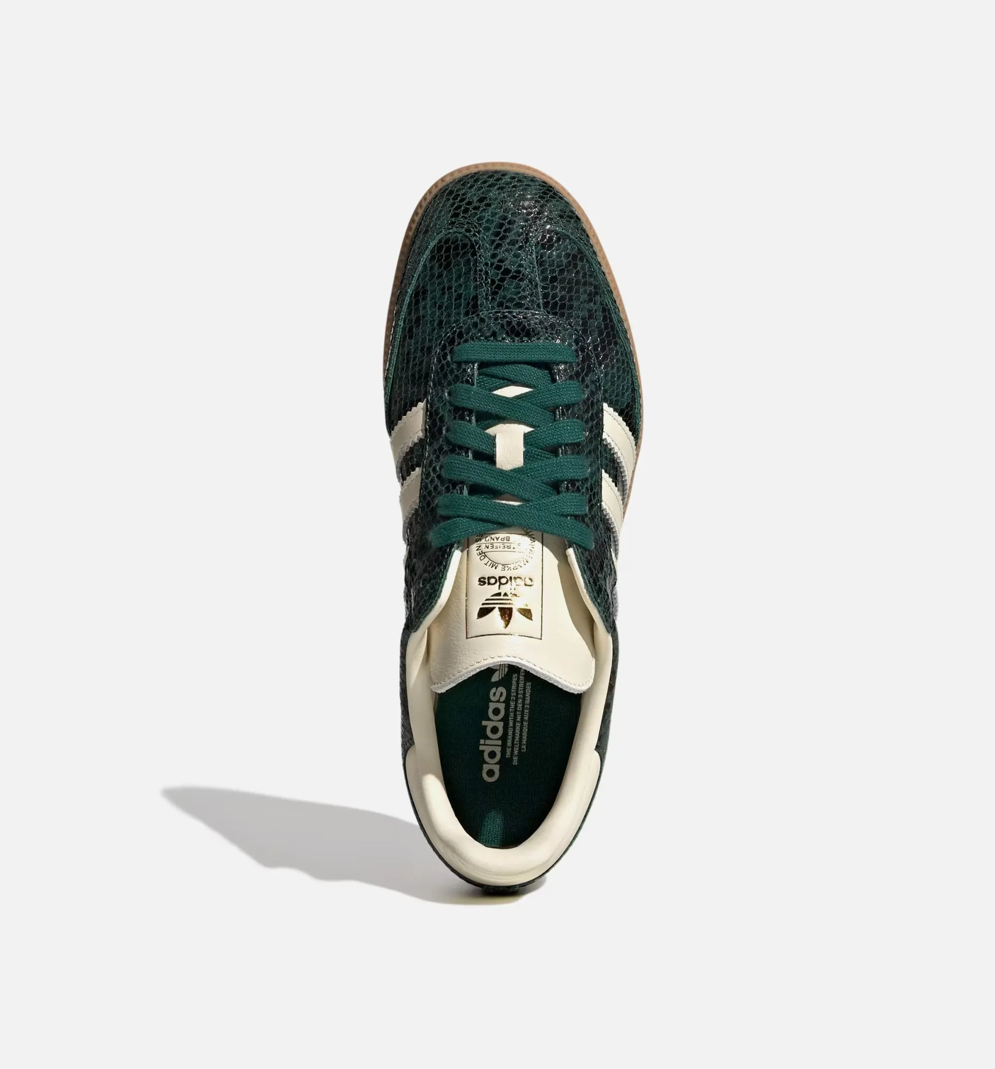 Round Stud Soccer Cleats Samba OG Snakeskin Womens Lifestyle Shoe - Cream White/Cream White/Collegiate Green