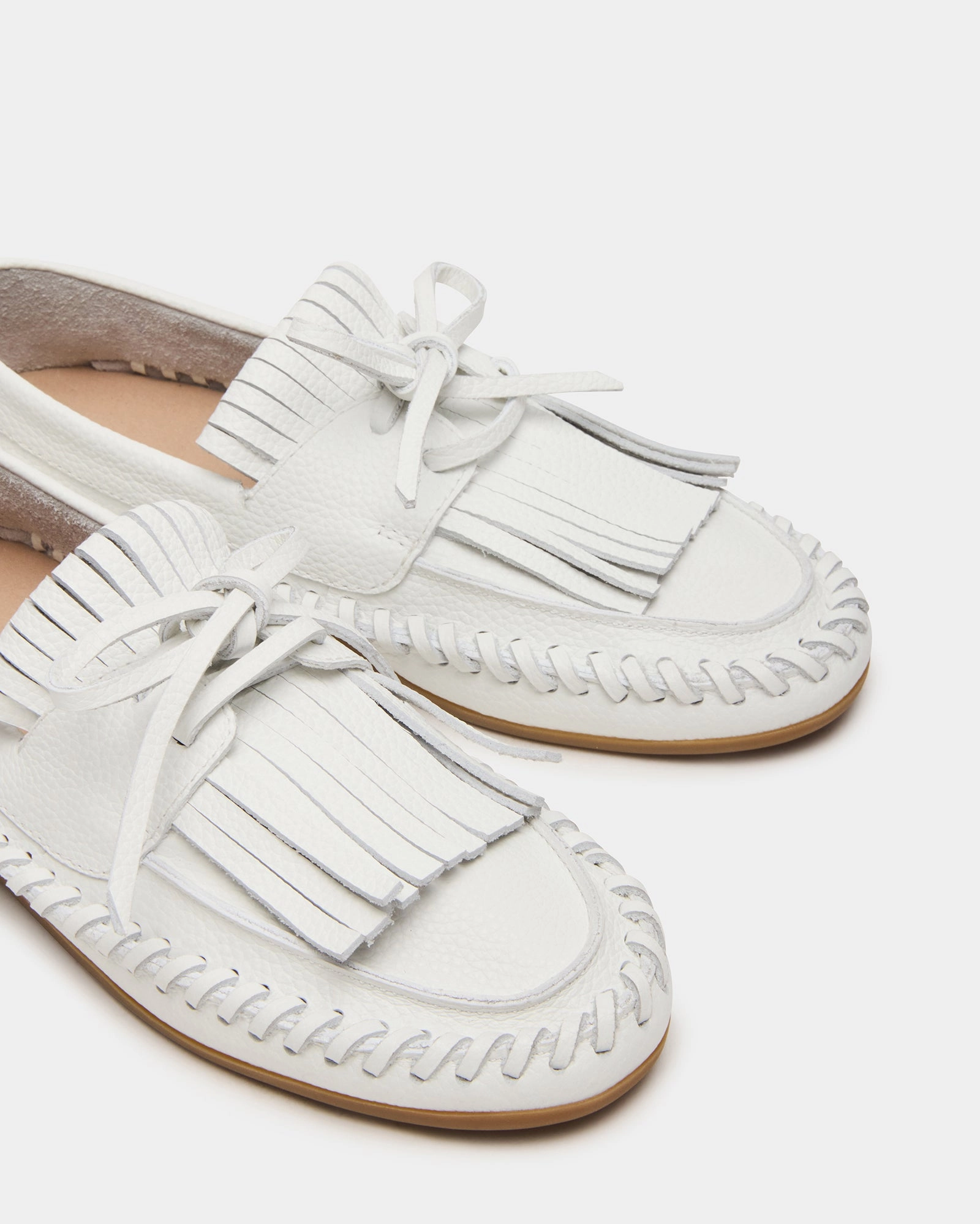SAMUAL WHITE LEATHER Loafers With Wedge