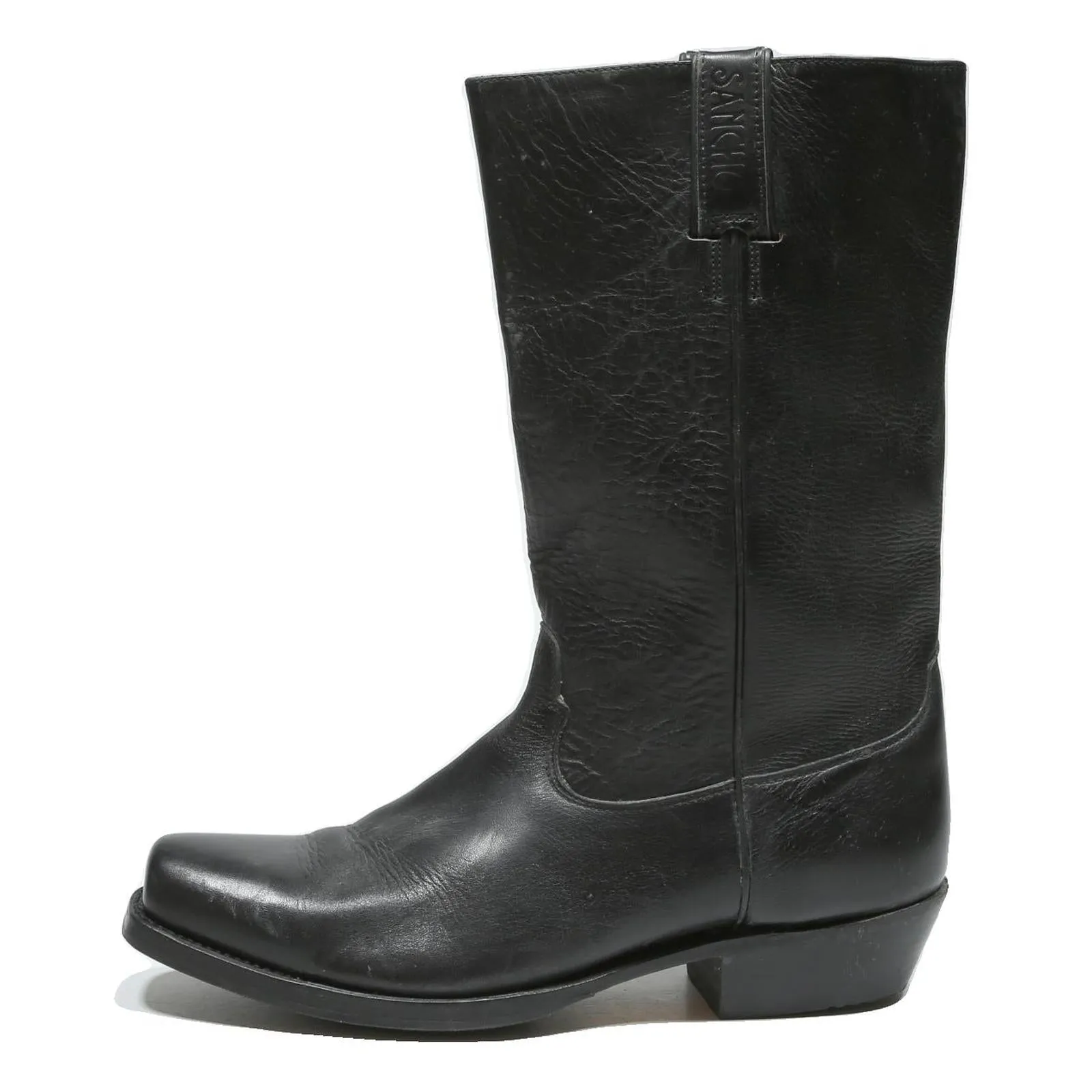 Hiking Boots Waterproof SANCHO Mens Black Leather Cowboy Boots UK 9.5 Classic Western Style Footwear