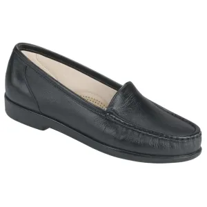 Extra Wide Slip On Shoes For Swollen Feet SAS Women's Simplify Loafer - Black