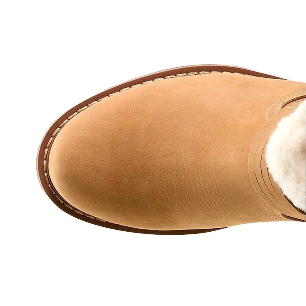 Savannah Sherpa Waterproof Round Toe Zippered Motorcycle Boots Tall Boots Womens