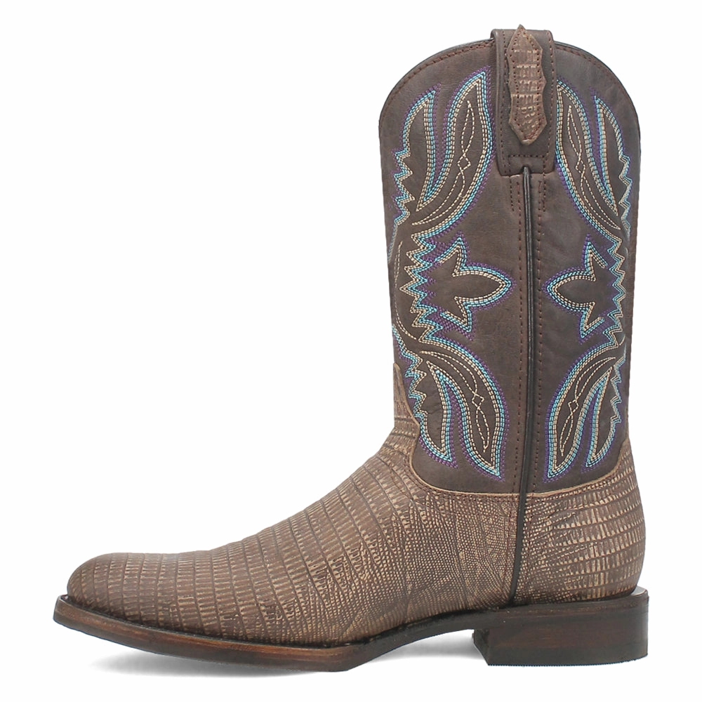 Boots For Cowgirl Saw Buck Embroidered Lizard Print Round Toe Cowboy Boots