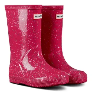 Hunter Kids First Classic Giant Glitter Rain Boots Sole Leather Boots