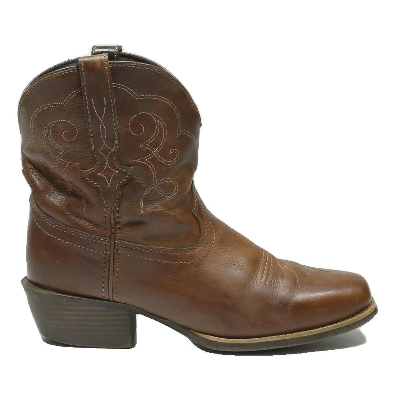 Winter Shoe Boots JUSTIN Womens Leather Cowboy Boots Brown UK 7 Western Ankle Footwear