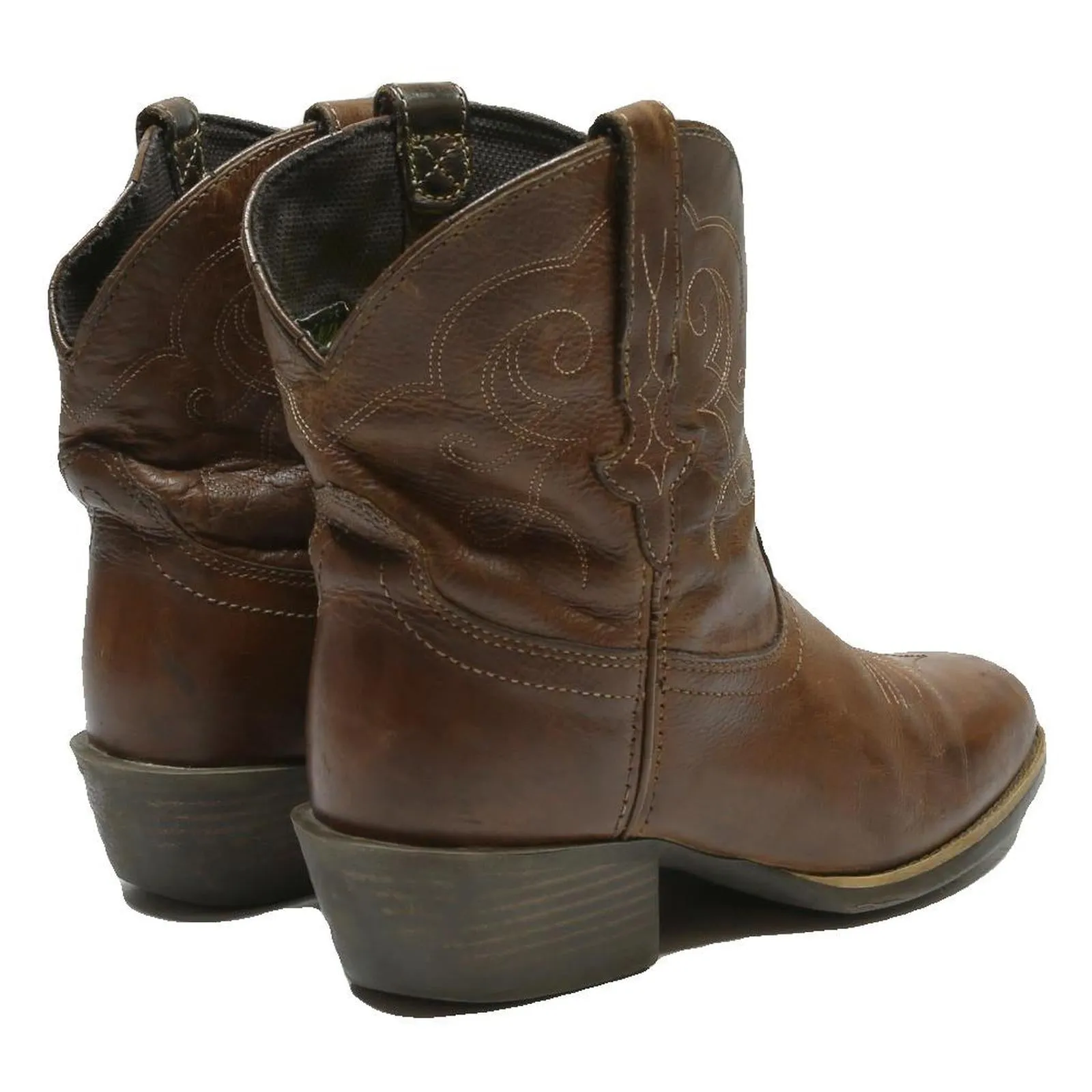 Ankle Boots Cowboy JUSTIN Womens Leather Cowboy Boots Brown UK 7 Western Ankle Footwear