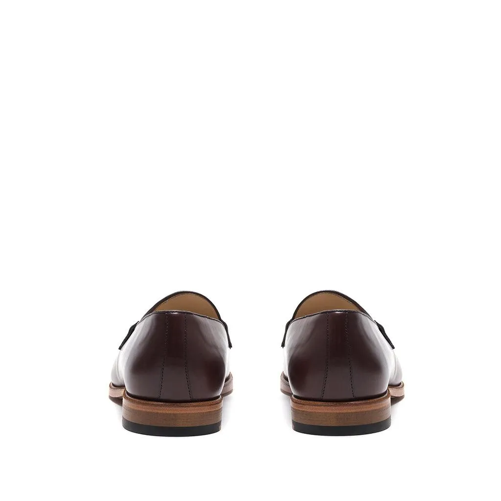 Gator Skin Loafers Dark Brown Calf Web Stripe Loafer