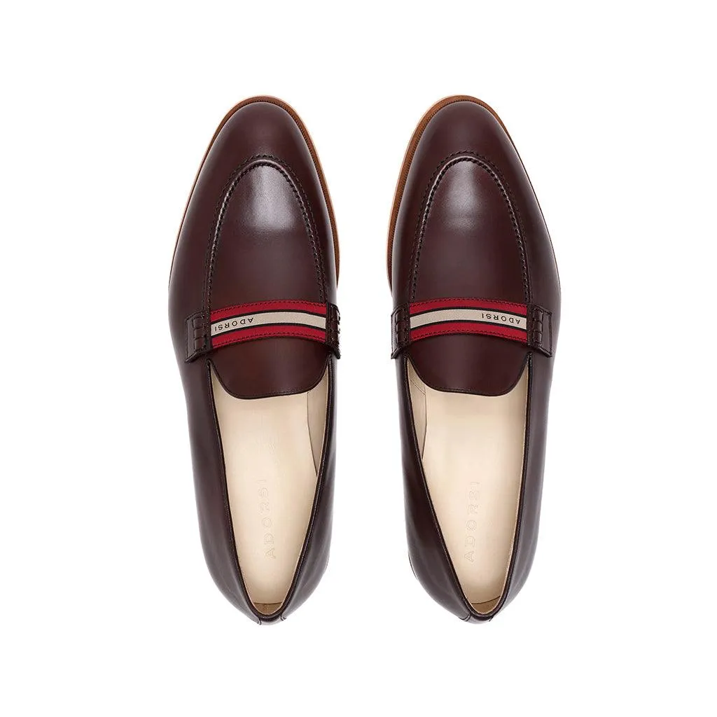 Dark Brown Calf Web Stripe Loafer 1906l Loafers