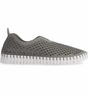 Stacked Slip-on Ilse Jacobsen Women's Tulip 139 Grey Perforated