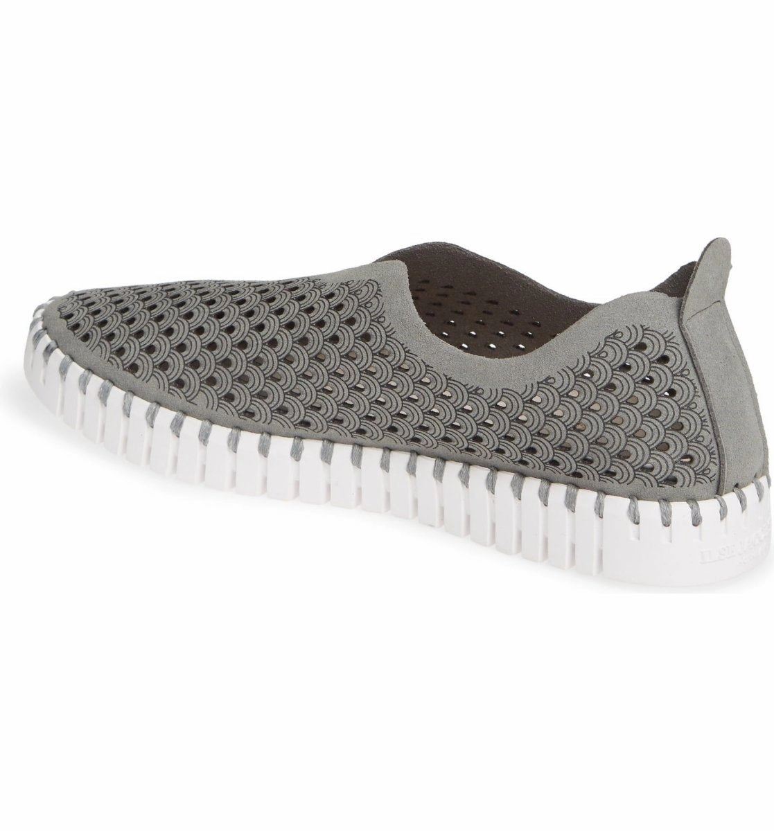 Ilse Jacobsen Women's Tulip 139 Grey Perforated Slip Ons Work Shoes