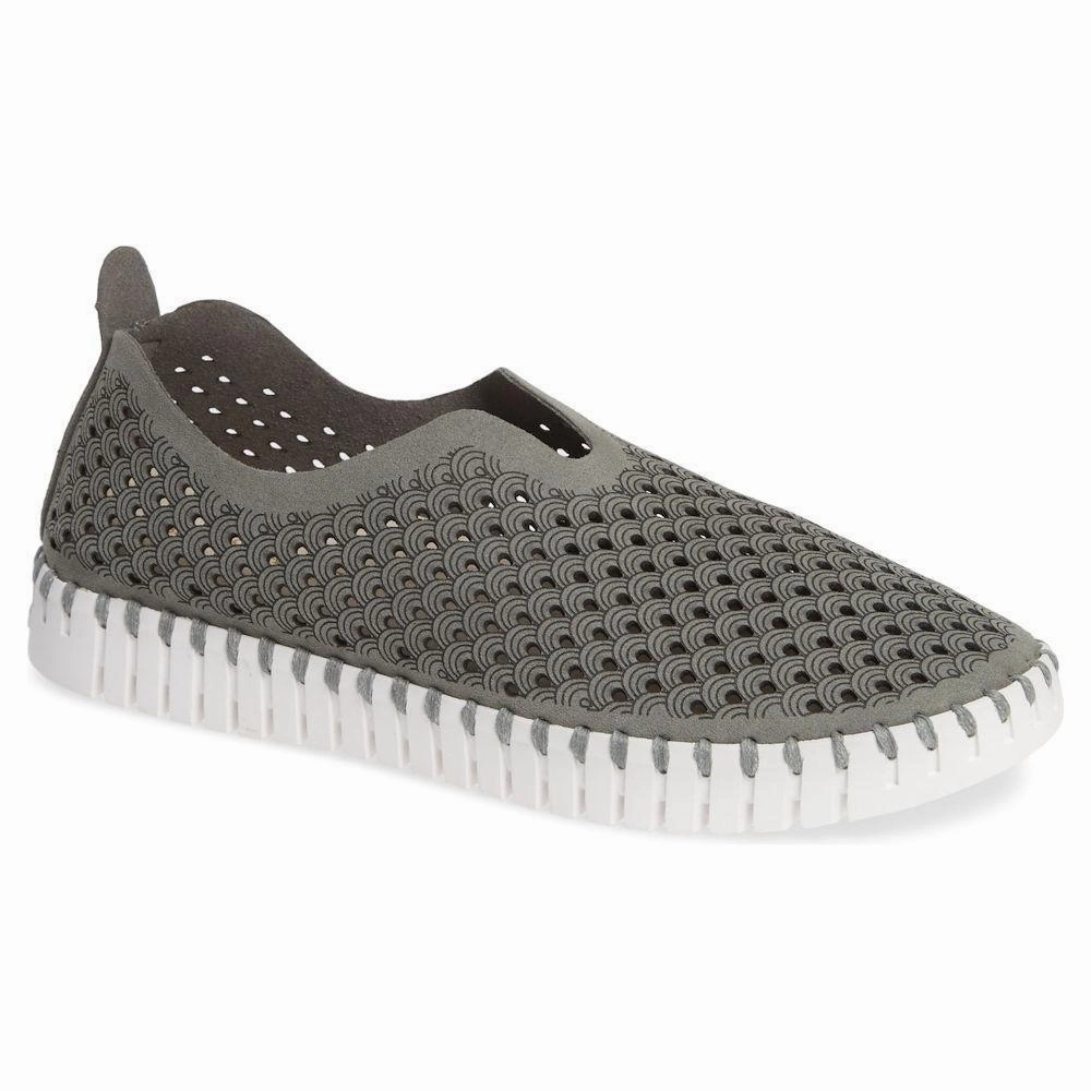 Ilse Jacobsen Women's Tulip 139 Grey Perforated Lightweight Slip On Boots