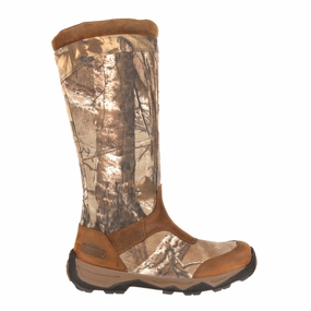 Retraction Snake Resistant Camo Round Toe Pull On Boots Brown Buckle Boots