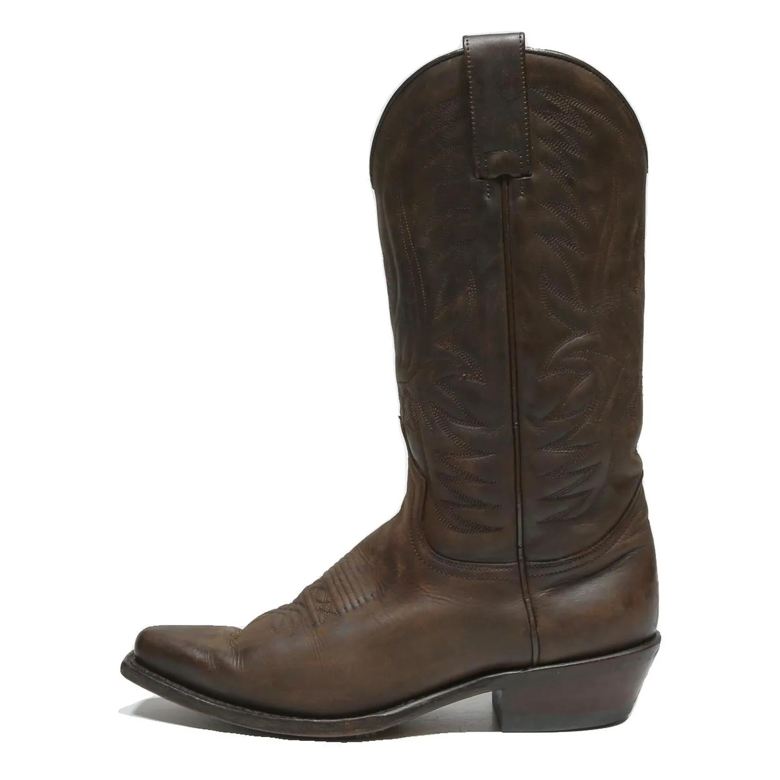 SENDRA Mens Classic Cowboy Boots Brown Leather UK 7 Western Style Black Ankle Boots