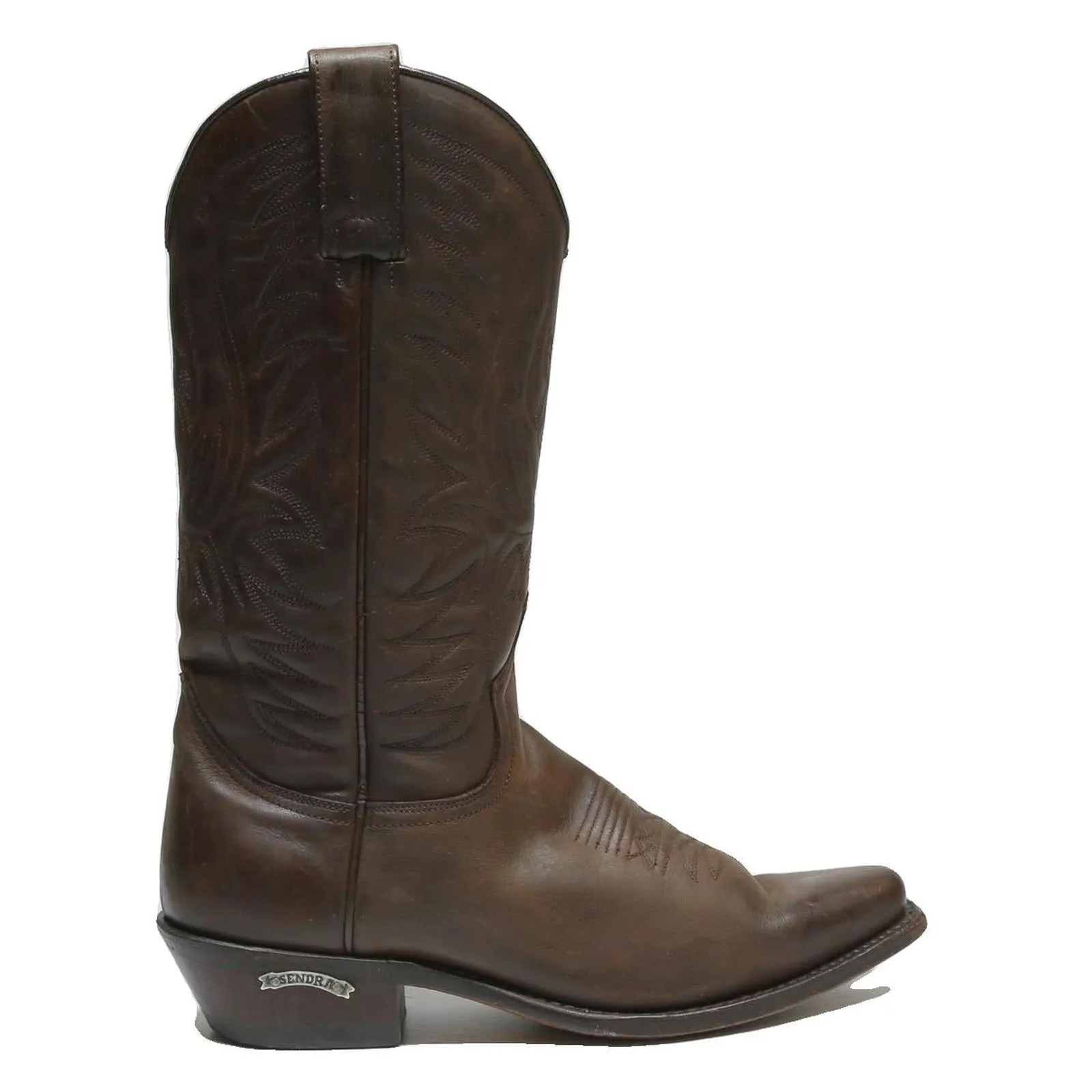 SENDRA Mens Classic Cowboy Boots Brown Leather UK 7 Western Style Top Rated Chukka Boots