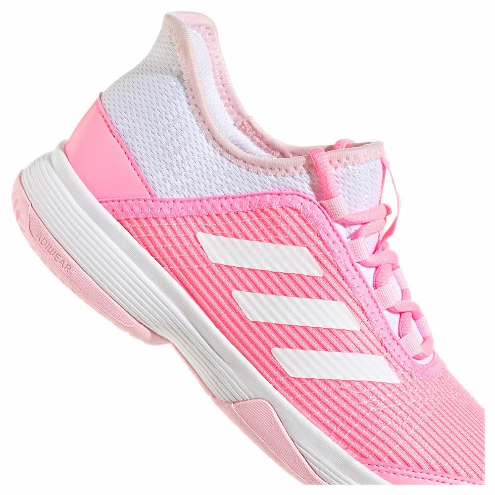 adidas Junior Adizero Club K - Beam Pink/Cloud White Best Tennis Shoes Hammer Toes