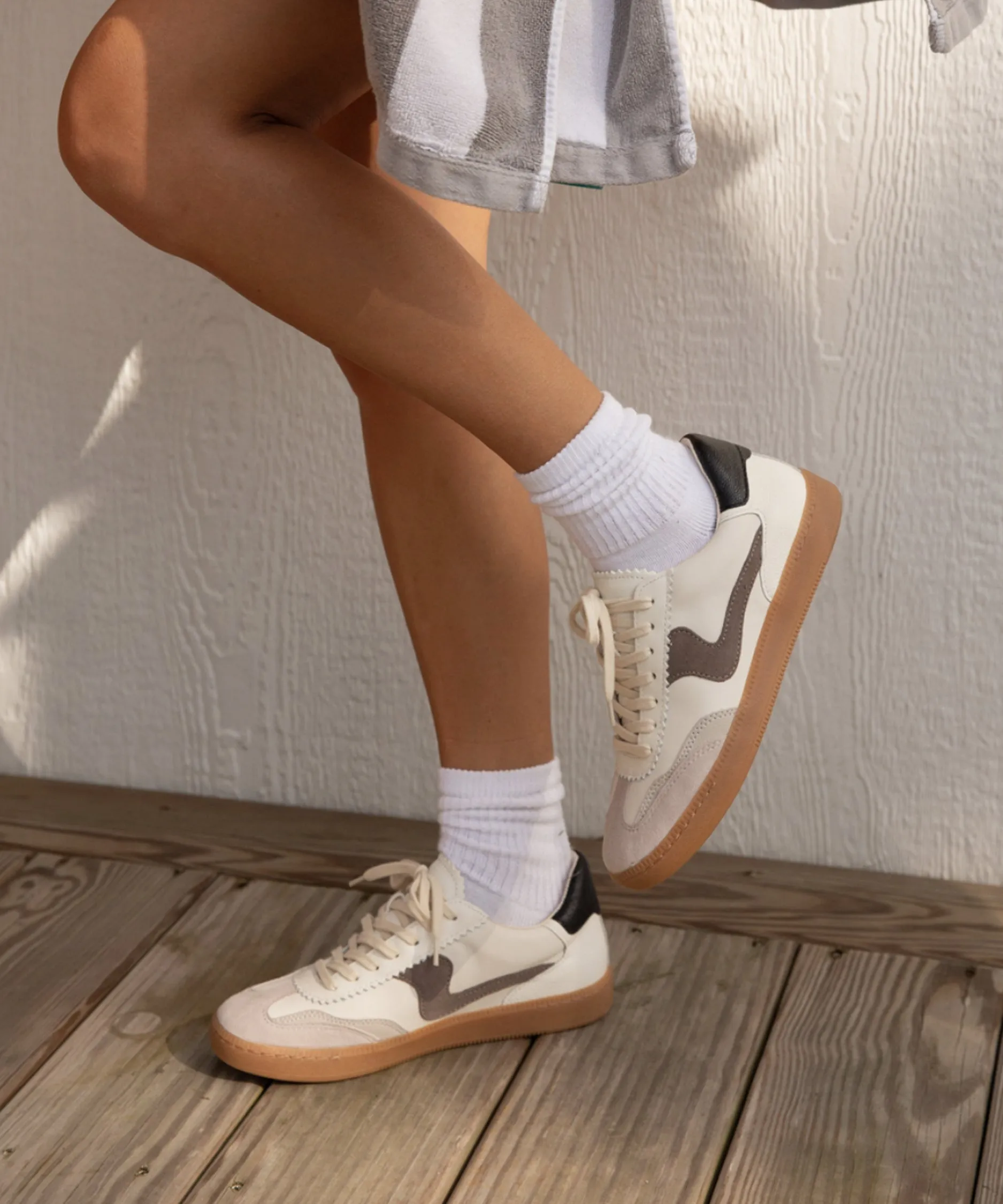 Lace On Sneakers NOTICE SNEAKERS WHITE GREY LEATHER