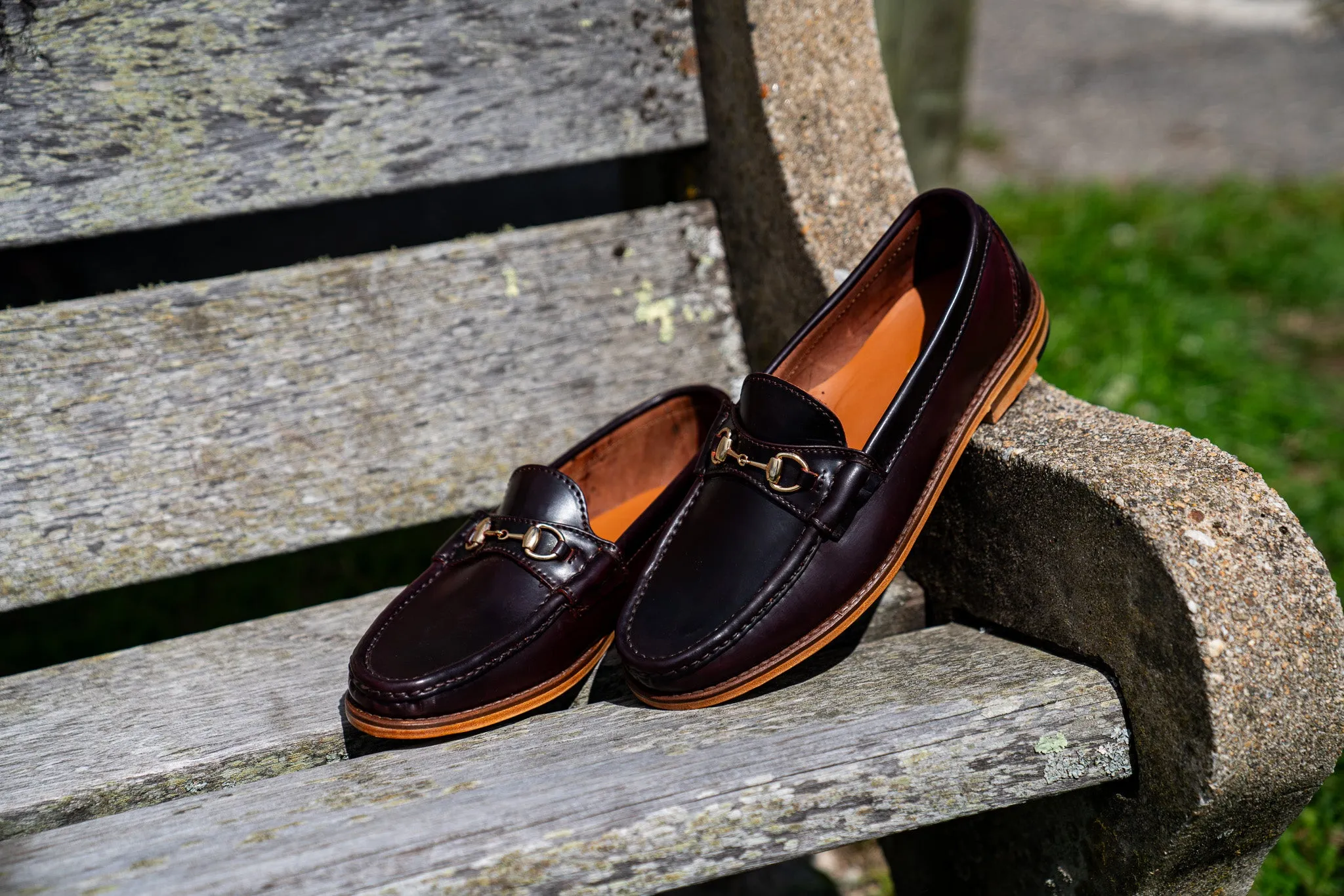 Blue Isle English Bit Moc - Color 8 Shell Cordovan Loafers Casual Outfit