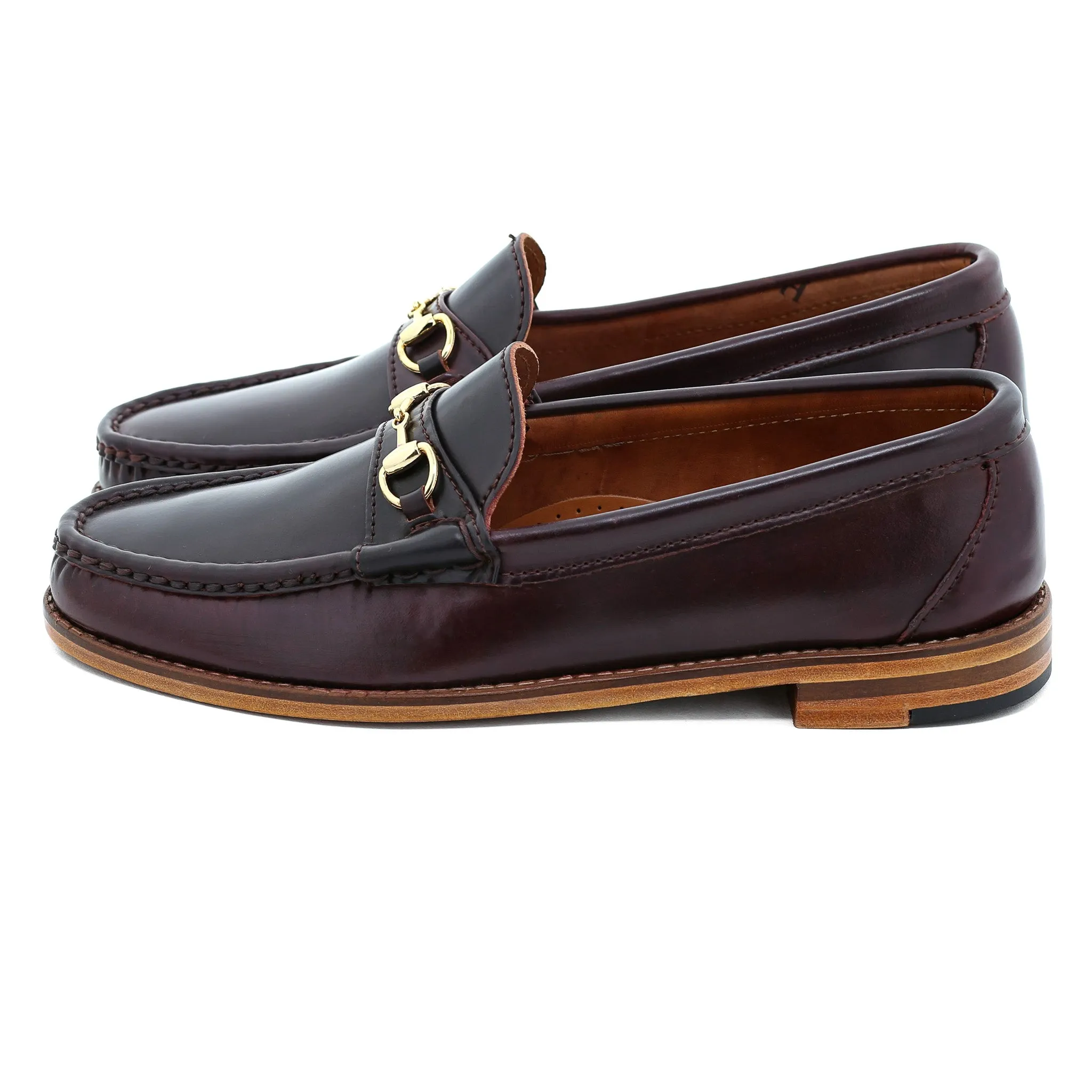 Johnston Murphy Loafers Blue Isle English Bit Moc - Color 8 Shell Cordovan