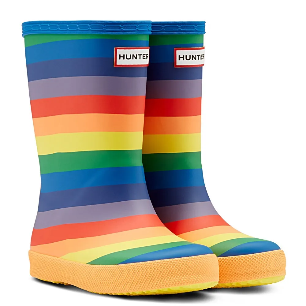 Moccasins Boots Hunter Original First Classic Rainbow Print Wellington Boots