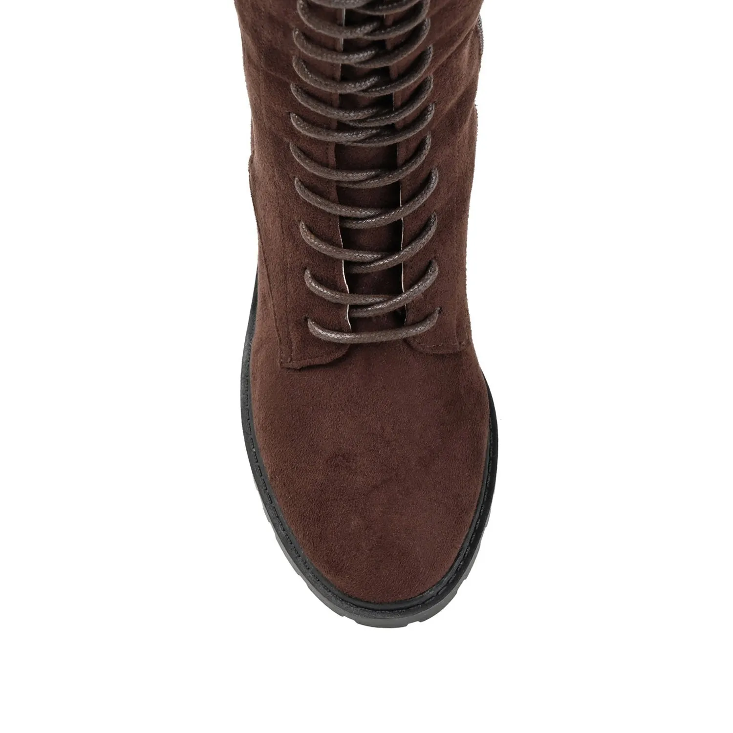 JENICCA LACE-UP BOOTS IN FAUX SUEDE Boots As Shoes