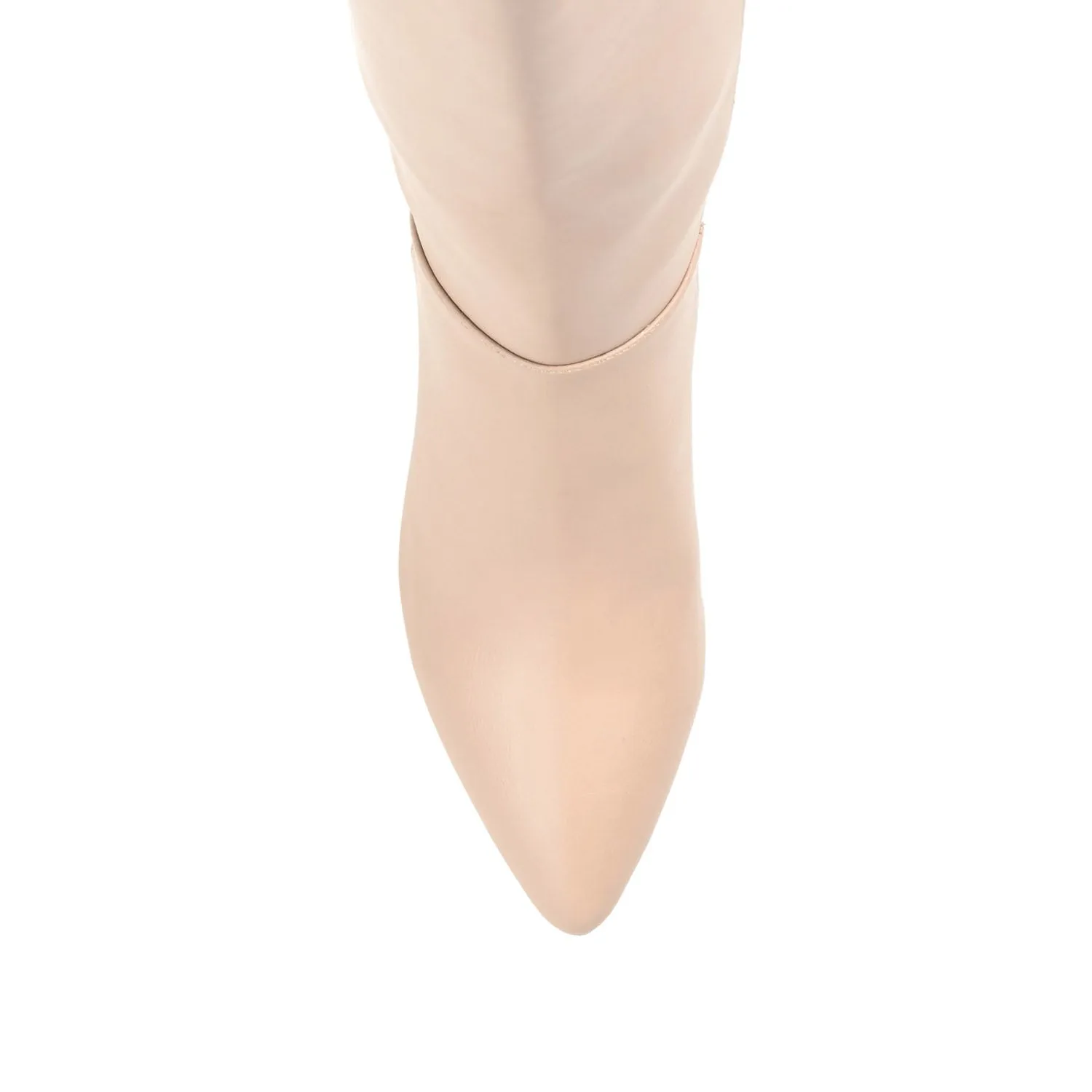 LANDREE KNEE-HIGH BOOTS IN VEGAN LEATHER Pointed Toe Ankle Boots