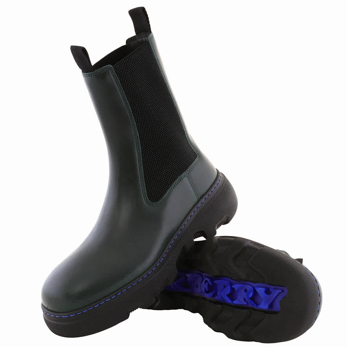 Burberry Creeper Leather Chelsea Boots Cowgirl Snip Toe Boots