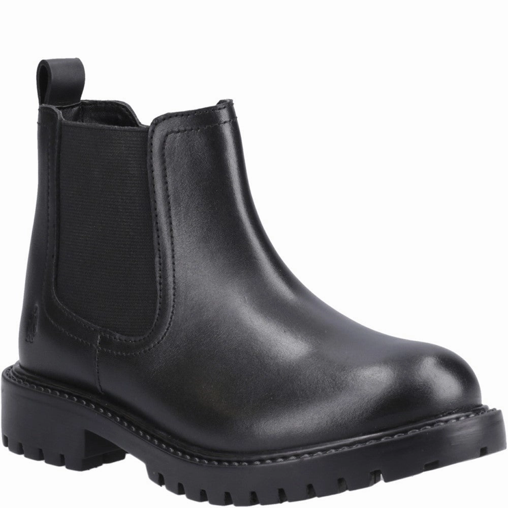 Hush Puppies Ariella Chelsea Junior School Shoes Square Toe Work Boots