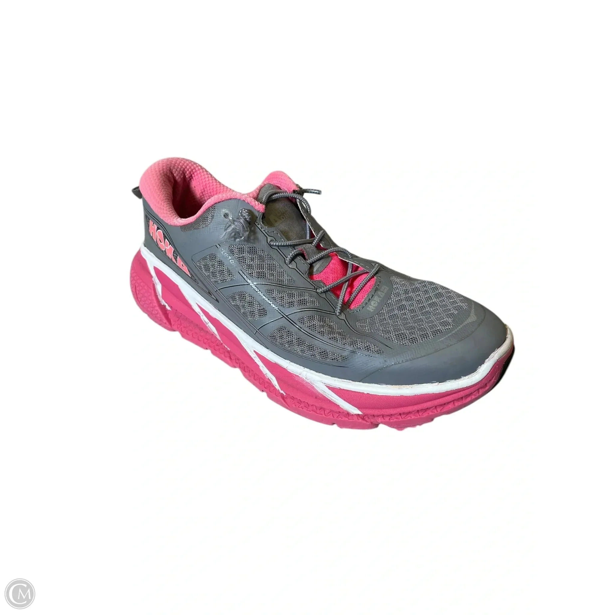 For Hiking Shoes Athletic By Hoka In Grey & Pink, Size: 10.5