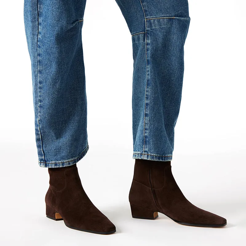 Work Boots Lace Up Women's Dusty Chocolate Brown Suede