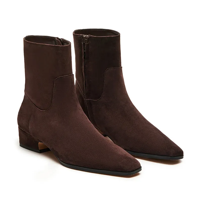 Combat Boots With Dress Women's Dusty Chocolate Brown Suede