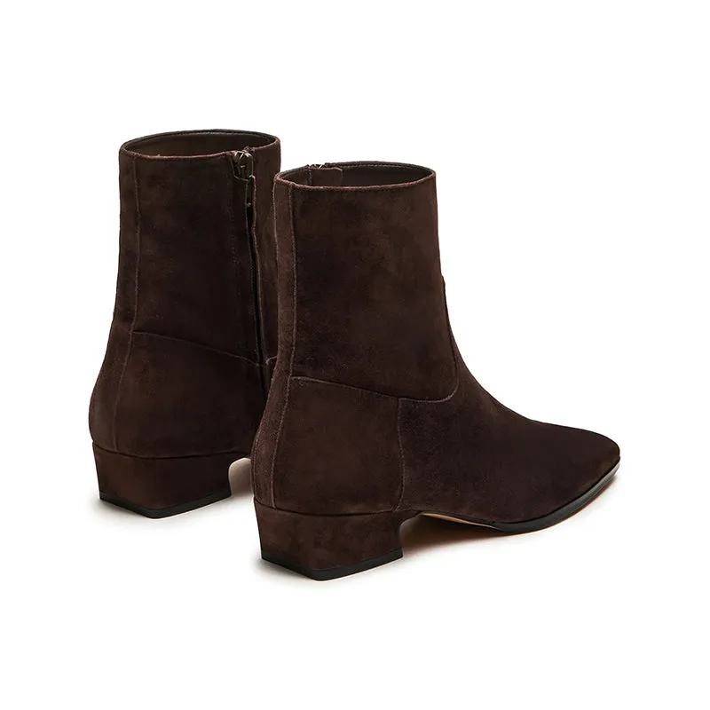 Women's Dusty Chocolate Brown Suede Puss In Boots Hat