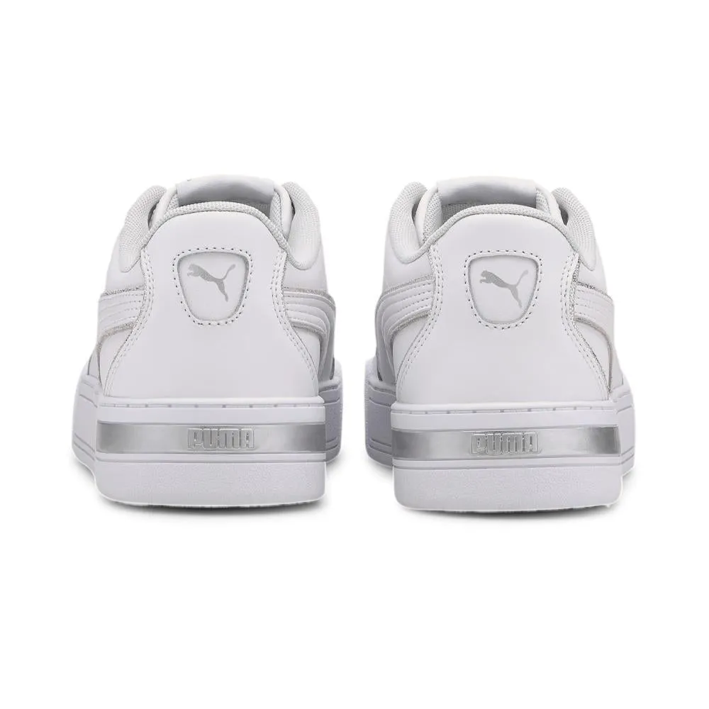 Puma scarpa sneakers da donna Skye Metallic 374797 01 bianco argento Pf Flyers Sneakers