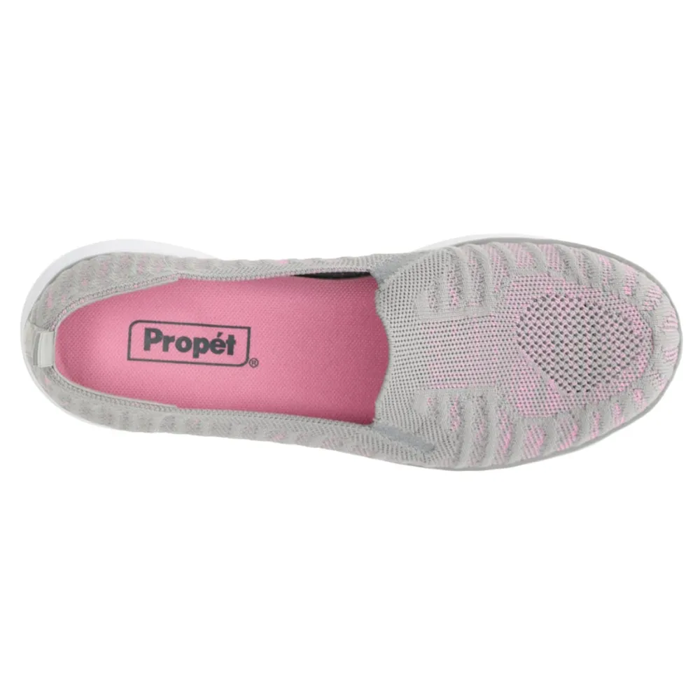 Propet Travelfit Grey/Pink Slip-On (Women's) Slip On Boot Slip On Sneaker Slip On Snow Boots Suede Slip Ons Summer Slip On