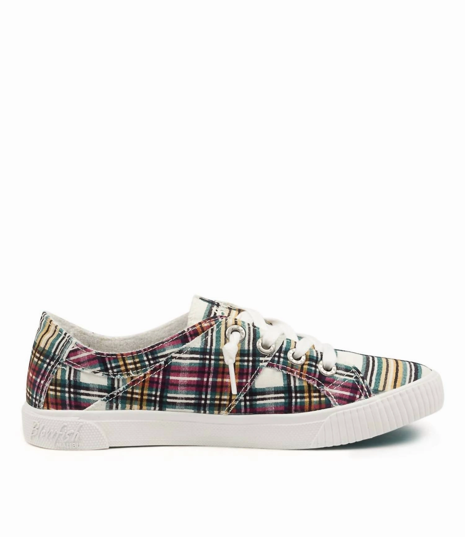 Women's Fruit Sneakers In Cream Ivy League Plaid Step In Sneakers