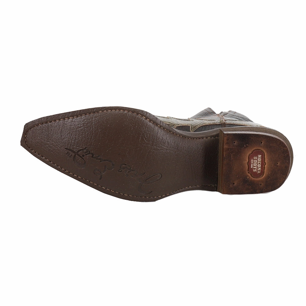 Sand In My Boots Festival 2025 Sitrine Brown Distressed Snake Print Cowboy Booties