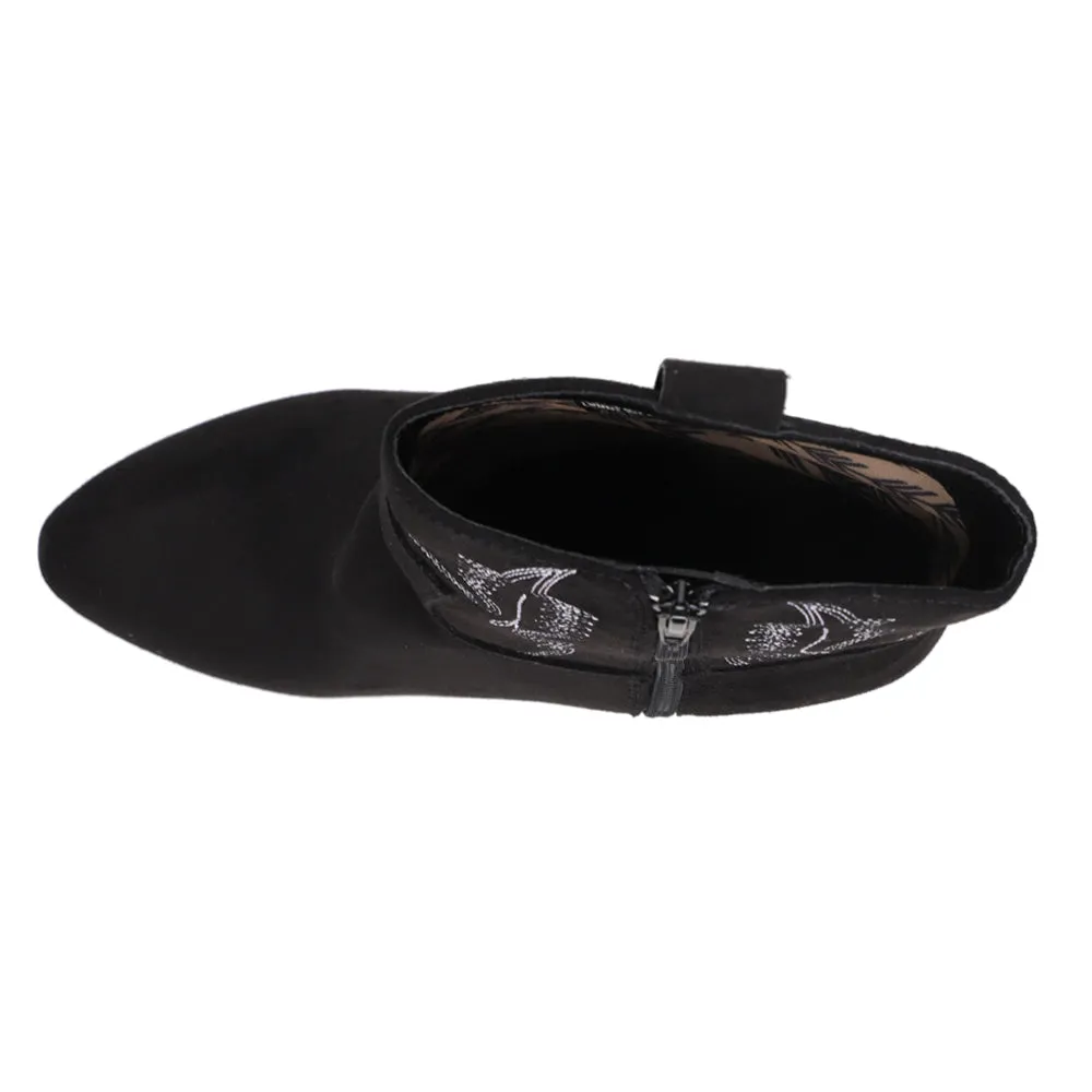 Half Boots Slayer Embroidery Round Toe Cowboy Booties