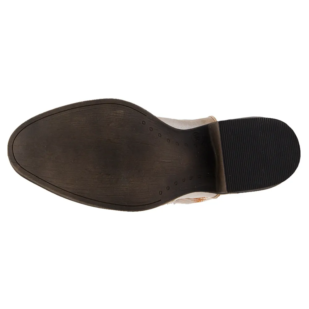 Glove Boots Lasso Embroidered Metallic Round Toe Cowboy Boots