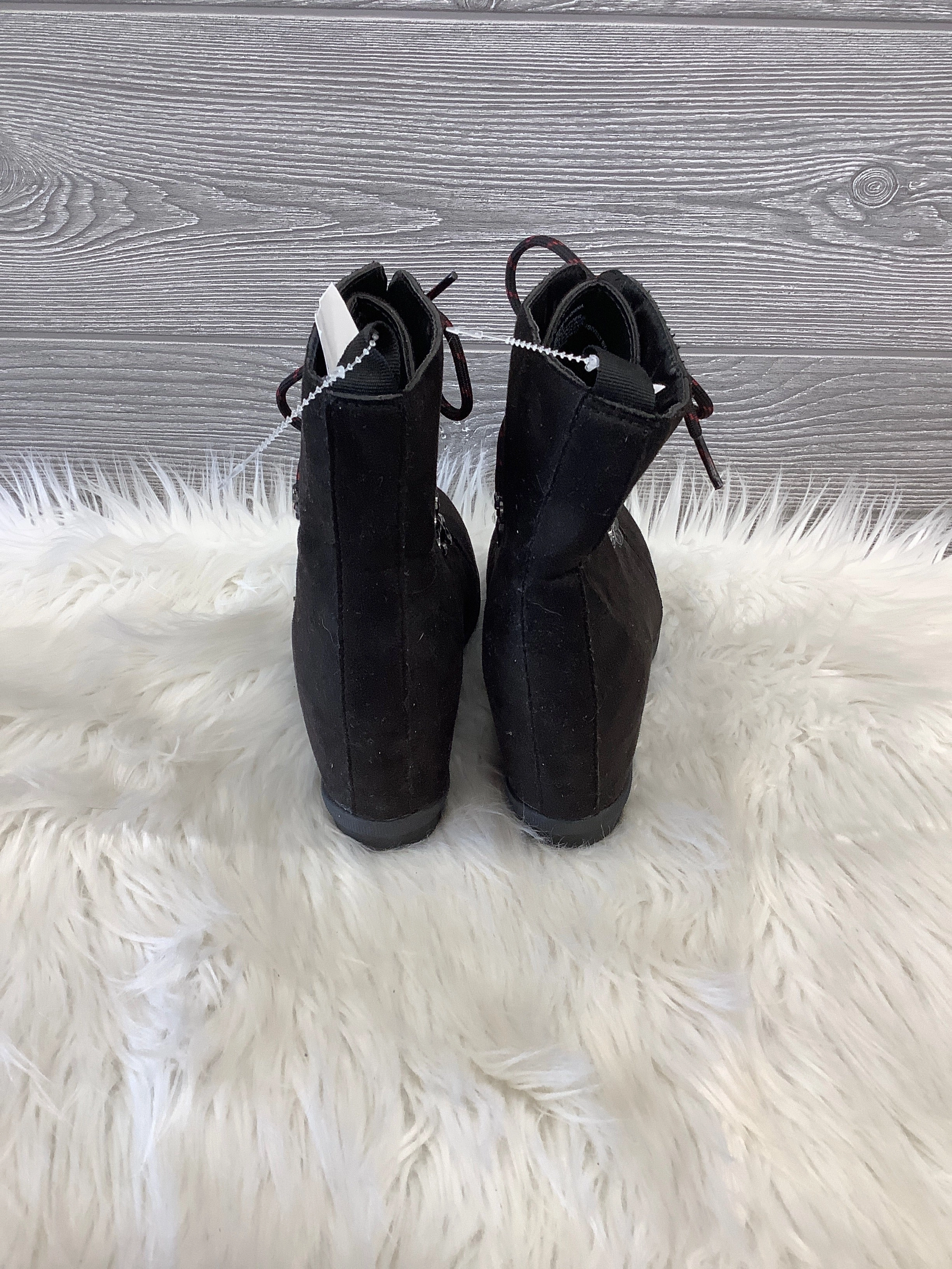 Gold Metallic Ankle Boots Boots Ankle Heels By Serra In Black, Size: 6